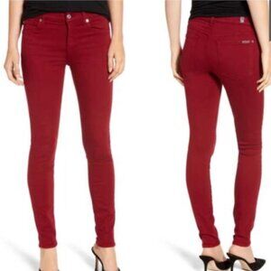 7 For All Mankind 'The Skinny' Crimson Jeans Size 31